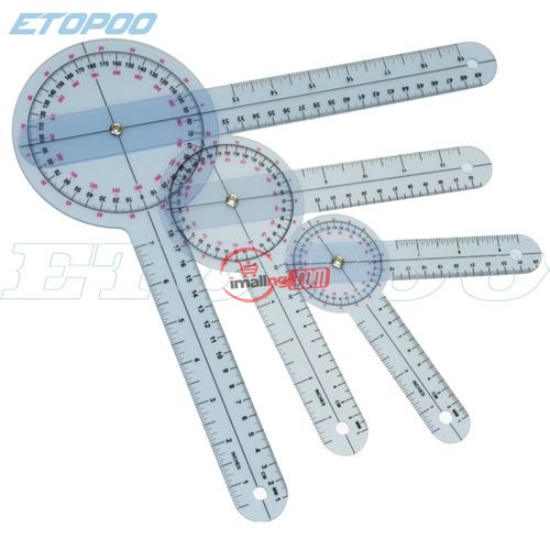 6inch, 8inch, 12inch 360 Degree Plastic Protractor Angle Medical Ruler Spinal Goniometer 3pcs/set N7,400