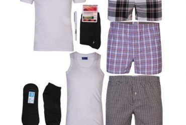 Men's Underwear Bundle Set- 3 Singlet,3 Boxer,3 Socks, 3 Round Neck