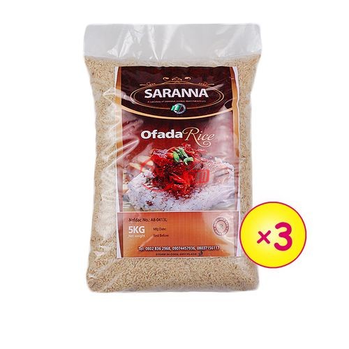 Saranna Global Local Ofada Rice – 5kg X 3 Bags Brand:Saranna