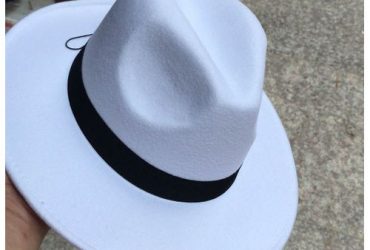 Vintage Clic Felt Jazz Fedoras Hats Large Brim Cloche Cowboy Panama For Women Men Black Red Trilby Derby Bowler & Top Hat(White)