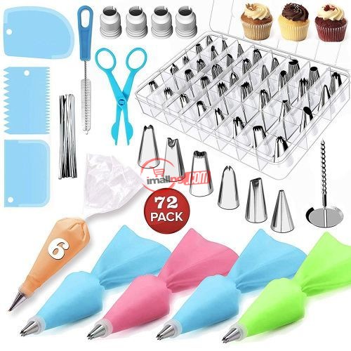 72 Pieces / Set Of Cake Decoration Kit Pastry Bag Nozzle Cake