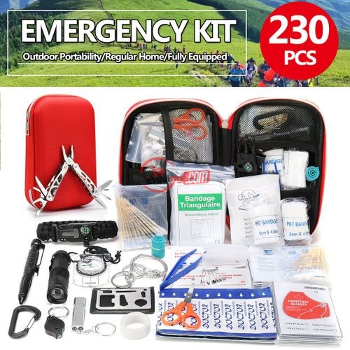 230Pcs Survival Gear First Aid Kit SOS Medical Bag Emergency