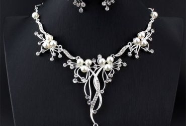 Bridal Flower Jewelry Sets For Women Gifts Long Pendant