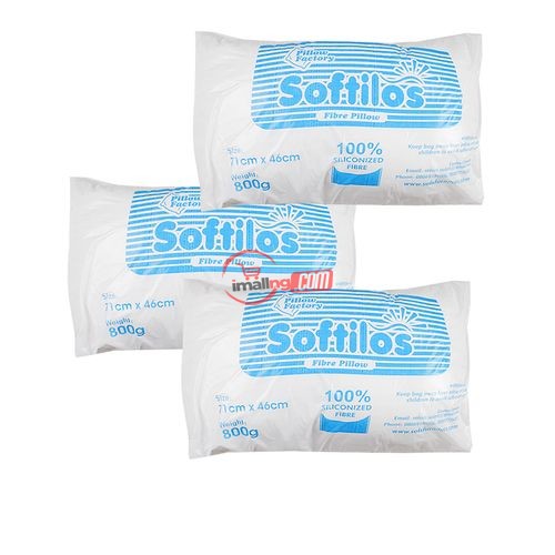 Solace Softilos Fibre Pillow (Bed Pillow – Set Of 3)