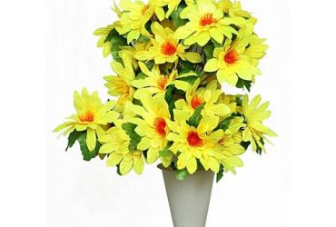 Standing Plastic Vase With Yellow Flowers(36 Branches)
