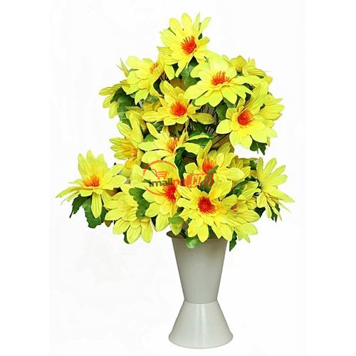 Standing Plastic Vase With Yellow Flowers(36 Branches)