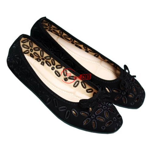 Lolo Fashion Caribbean Style Flat Shoes-Black