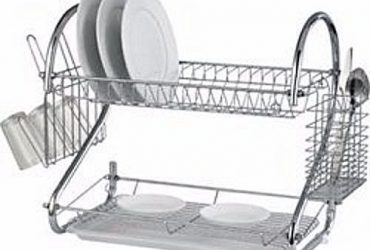 Plate Rack /Dish Drainer 2 Layers- Silver