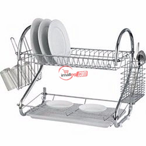 Plate Rack /Dish Drainer 2 Layers- Silver