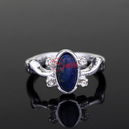 Vintage Crystal Ring With Blue Lapis Action Figure Cosplay Toys