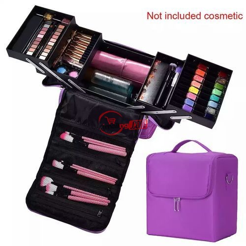 Professional Textile Vanity Make Up Box + Random Free Gift