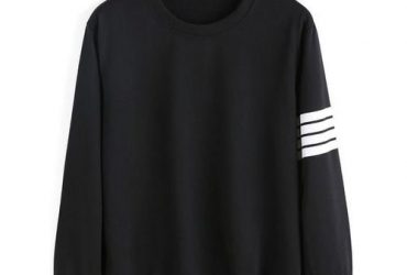 All Black Sweatshirt With White Stripes
