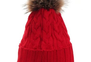 Ladies Women Bobble Crochet Ski Cap 15CM Fur Pom Wool Knit Beanie Hat UK STOCK