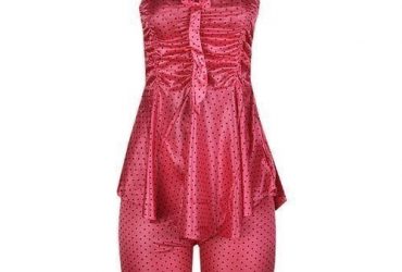 Poka Dot Print Coordinate Night Wear – Pink