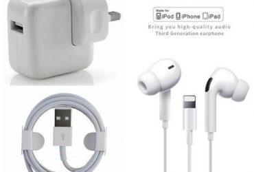 IPhone Charger And Free 3D Iphone 7/8 Earpiece_white