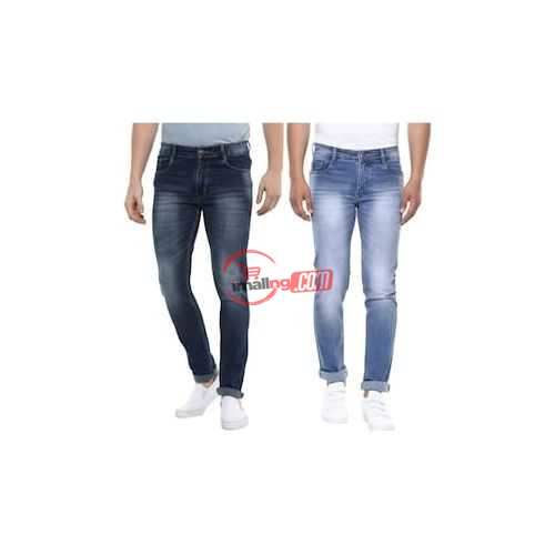 Men's 2 In One Stone Blue Jeans &White Stone Blue Jeans