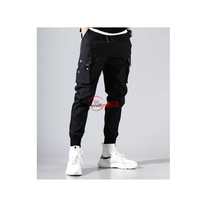 Men's Straight Jeans Wide Leg Pants -Black