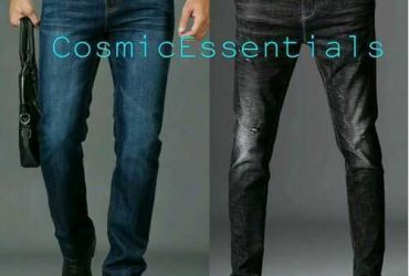 Two Pieces STOCK Jeans For Men – Dark Blue + Mixed Black