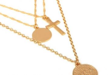 Neylanly Gold Silver Round Coin Pendant Necklace Necklaces