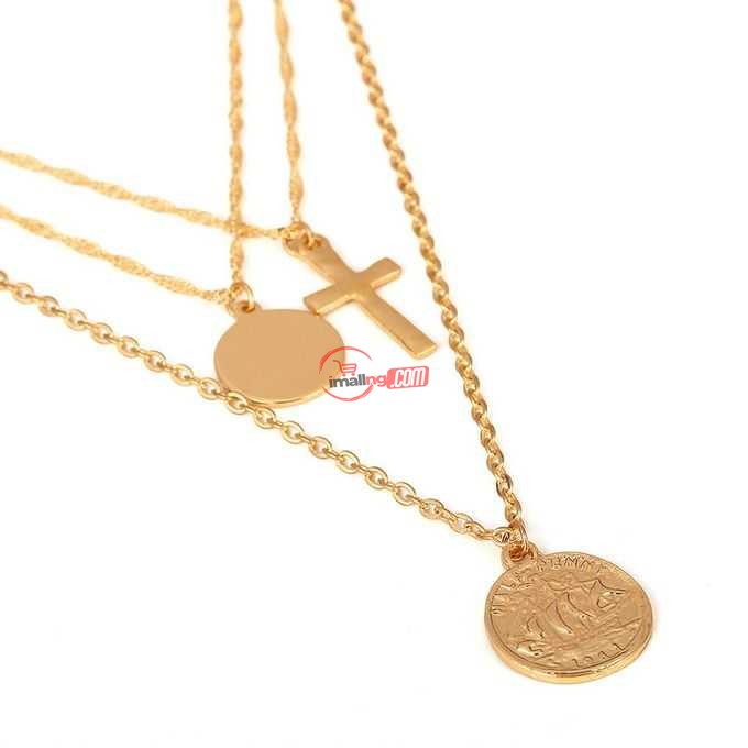 Neylanly Gold Silver Round Coin Pendant Necklace Necklaces