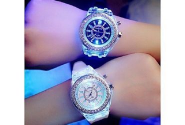 Geneva 2 Pieces Of Couple Luminous Led Wrist Watch