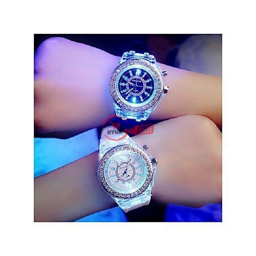 Geneva 2 Pieces Of Couple Luminous Led Wrist Watch