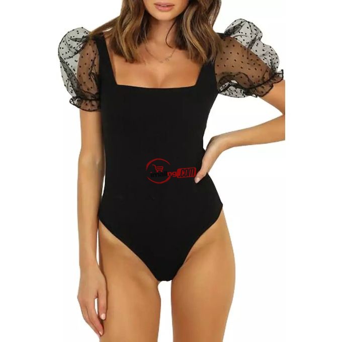 Bodysuit With Mesh Sleeves