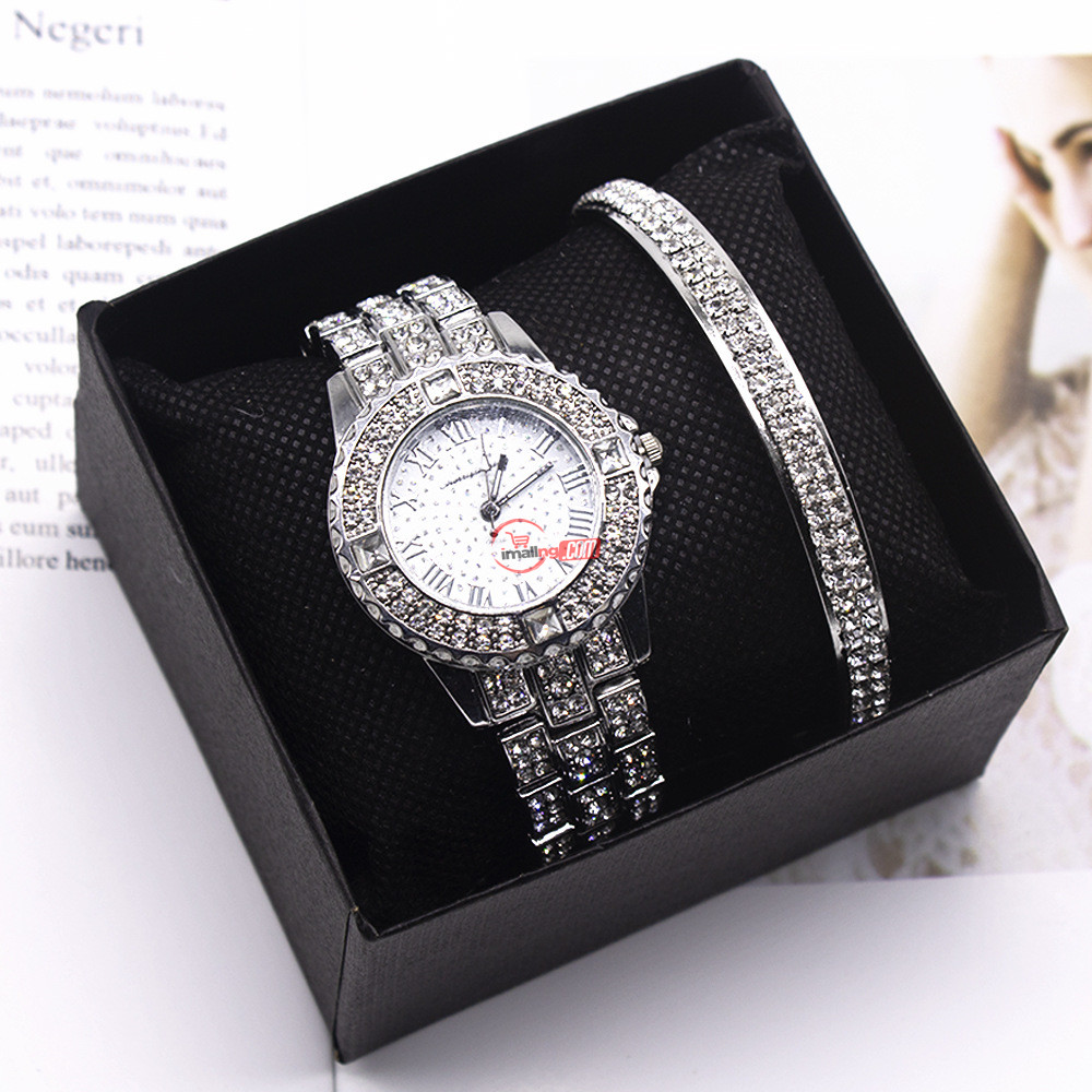 Brand new silver (crystal) unisex wristwatch.