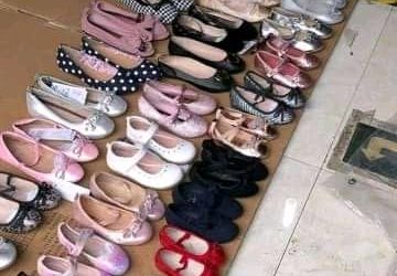 Female children and adult shoe