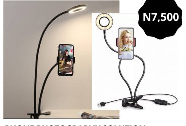 LED ring light and phone holder