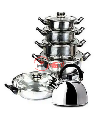 Set of 6 Cooking Pot, Fry Pan and Kettle