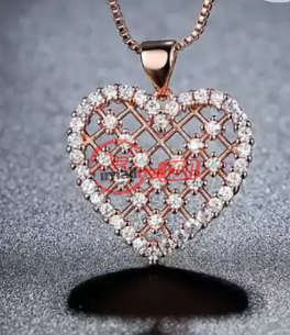 High Quality Necklace Chain With Rhinestones Love Pendant