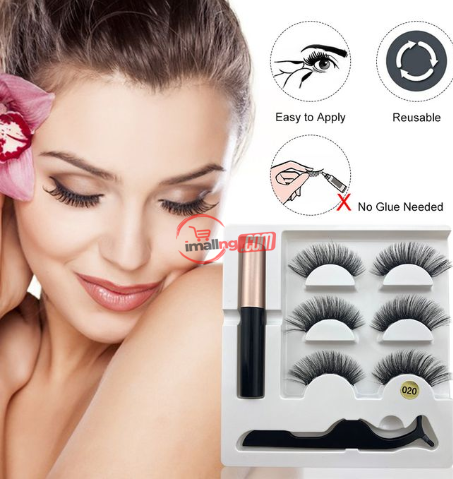 Magnetic False Eyelashes Set With Applicator Eyelashes