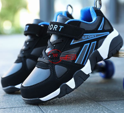 Teen Fashion Sneakers Men Sports Kids Shoes – Black Blue