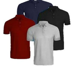 4 In 1 Quality Men's Polo T-Shirts-Grey/Navy Blue/Black/Red