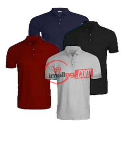4 In 1 Quality Men's Polo T-Shirts-Grey/Navy Blue/Black/Red