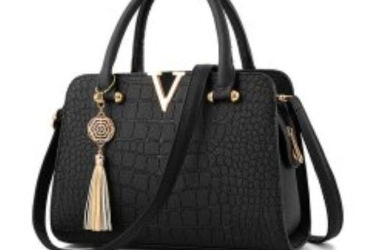 Ladies Handbag (Leather) – Black