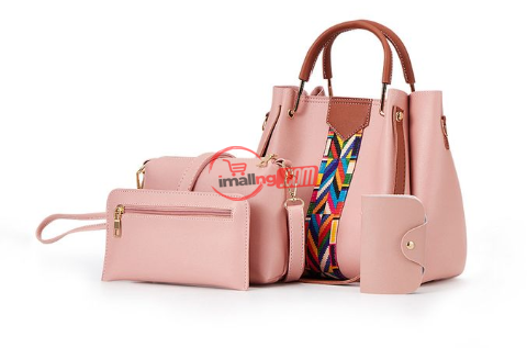 Four Set Handbags Ladies Shoulder Bags Women Tote bags pink