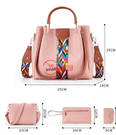 Four Set Handbags Ladies Shoulder Bags Women Tote bags pink