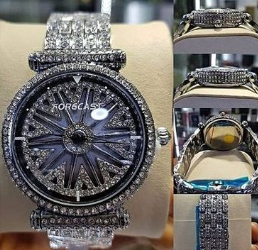 Forecast Iced Stones Men's Wrist Watch Silver