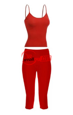 Camisole + 3/4 Leggings – Red