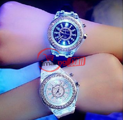 Geneva 2 Pieces Of Couple Luminous Led Wrist Watch