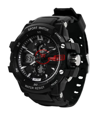 Skmei Chronograph Digital & Analog Sports Watch + Free LED Watch