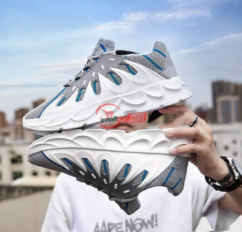 Men Running Shoes Fashion Sneakers Lace Up White