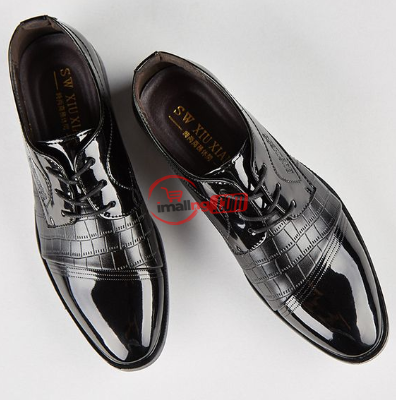 Men's Sleek Leather Lace-up Formal Shoes – Black