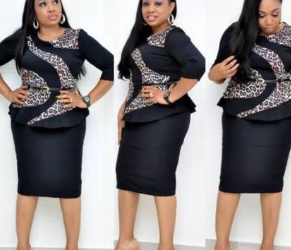 Style Addiction Leopard Print Insert Peplum Dress – Black And Leopard Print