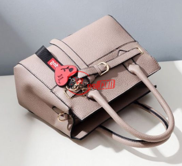 Female Leather Bag With Love- Beige