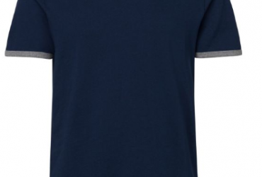 Navy Blue Grey Ringer T-Shirt