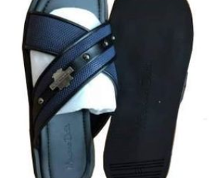 Palm Slides Leather Slippers Superb – Blue.