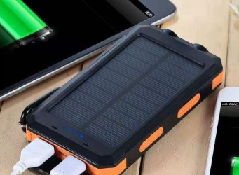 8000mAh Power-Bank USB Port, Solar Panels And LED Light